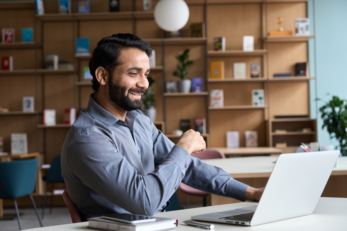 Man Having Virtual Business Meeting